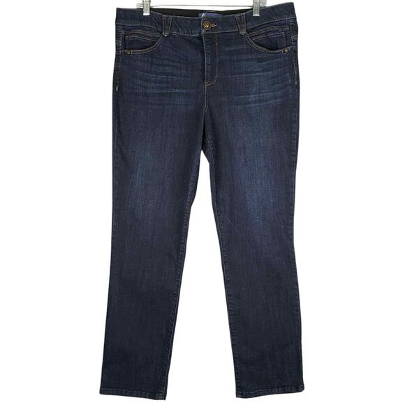 Democracy Jeans AB Solution Women's Size 16 Blue Dark Wash Skinny Leg High Rise - Picture 2 of 9